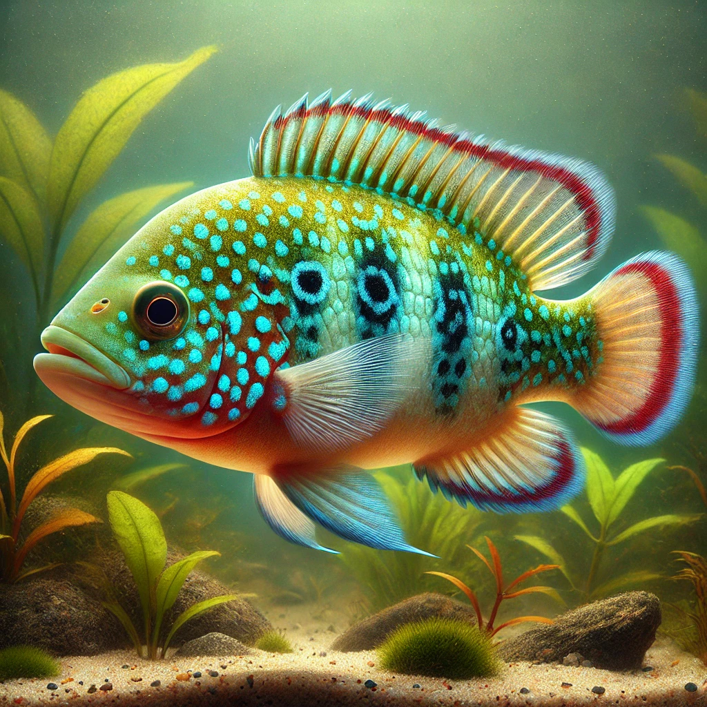 Herichthys cyanoguttatus carpintus Cichlid din Texas