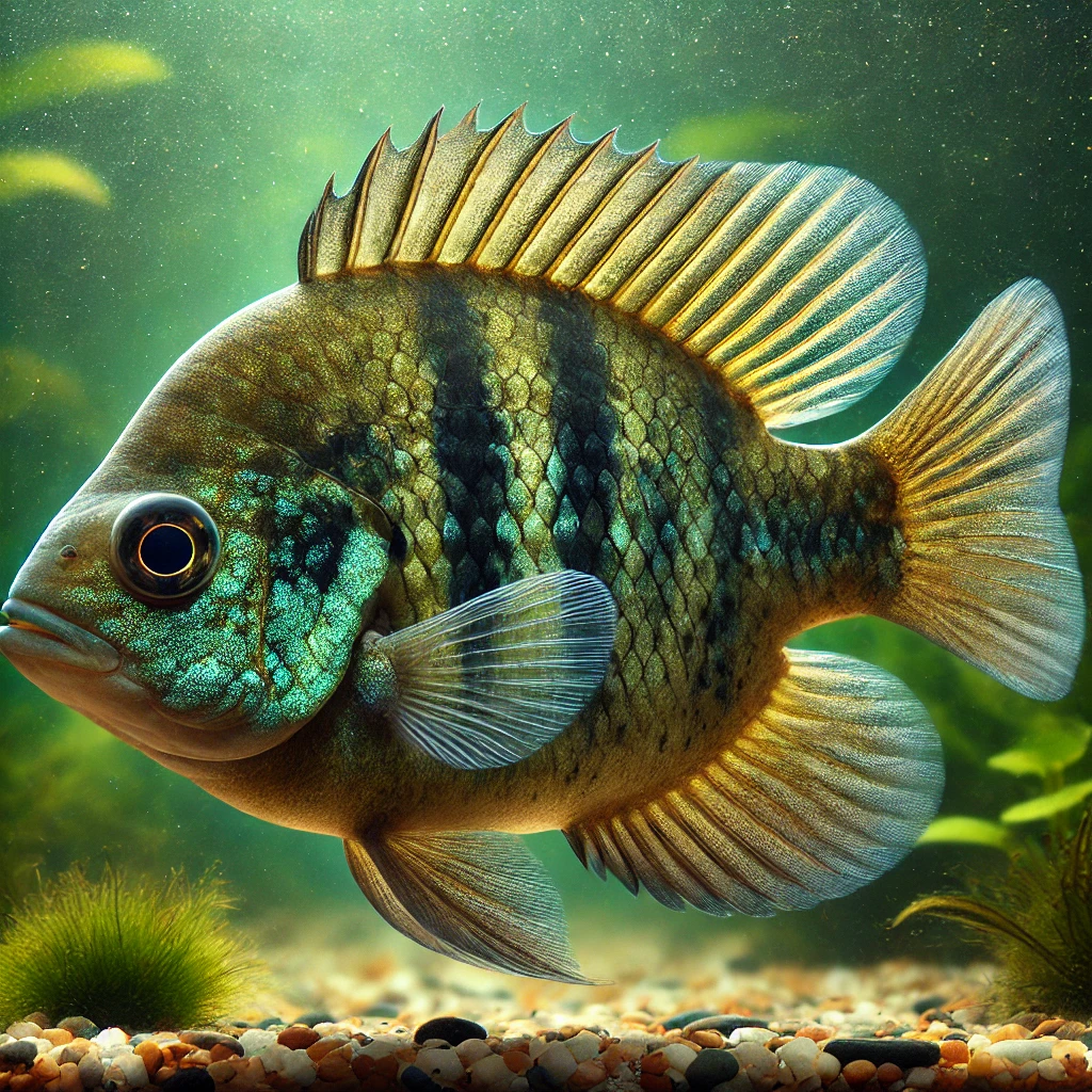 Lepomis macrochirus Pole de soare albastru
