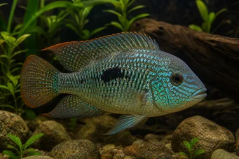 Aequidens rivulatus Fâșie albă acara