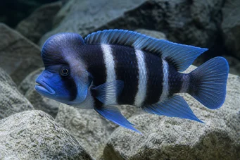 Cyphotilapia frontosa blue zaire moba (Frontosa albastru zaire moba)