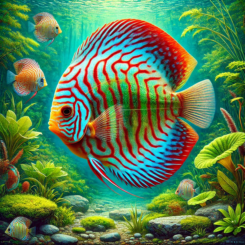 Symphysodon aequifasciatus haraldi Discus albastru